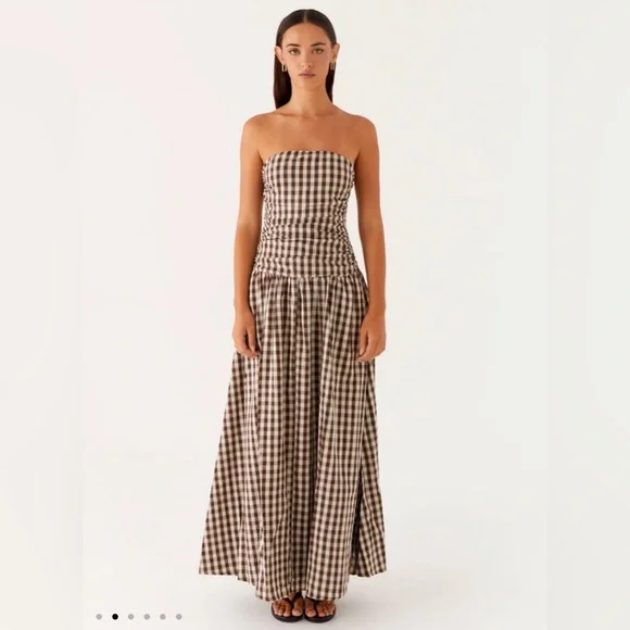 Peppermayo Exclusive - Carmel Maxi Dress - Brown Gingham (never worn) - Picture 2 of 6